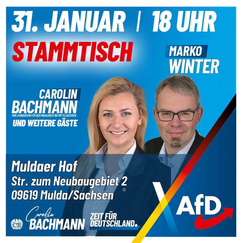 31. Januar 2025 Stammtisch im Muldaer Hof, Mulda