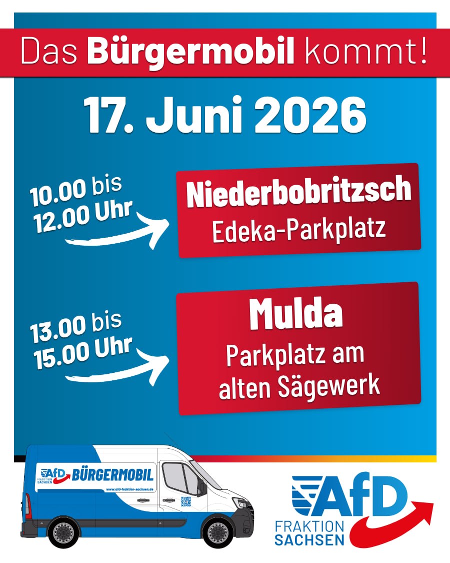 Das Bürgermobil in Niederbobritzsch und Mulda- 17. Juni 2026