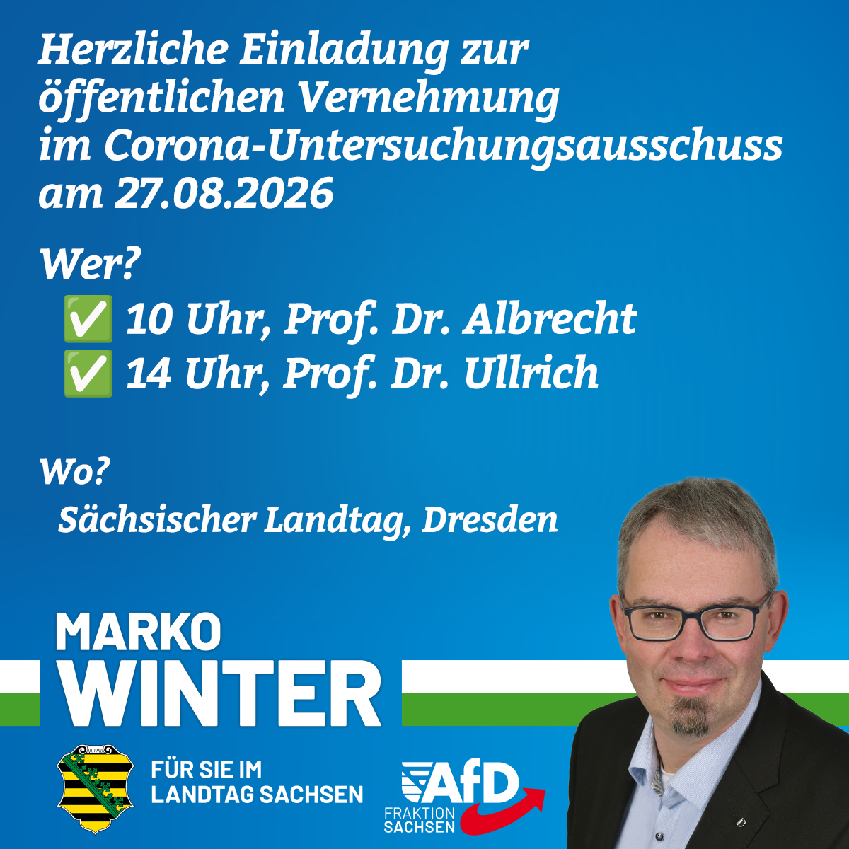 Anhörung Corona UA - 27.08.2026