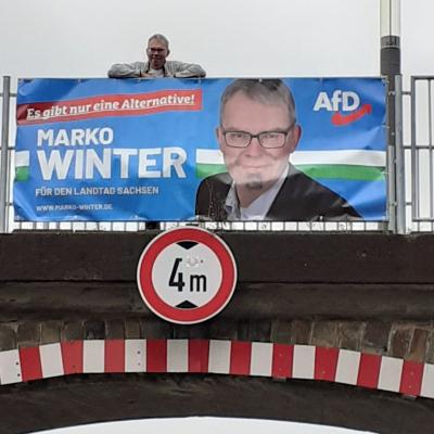 Banner Brücke Naundorf B173