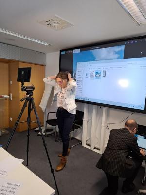 Dreharbeiten im Landtag