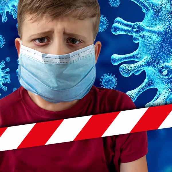 Junge mit Maske (Symbolbild, KI) Junge mit Maske (Symbolbild, KI)